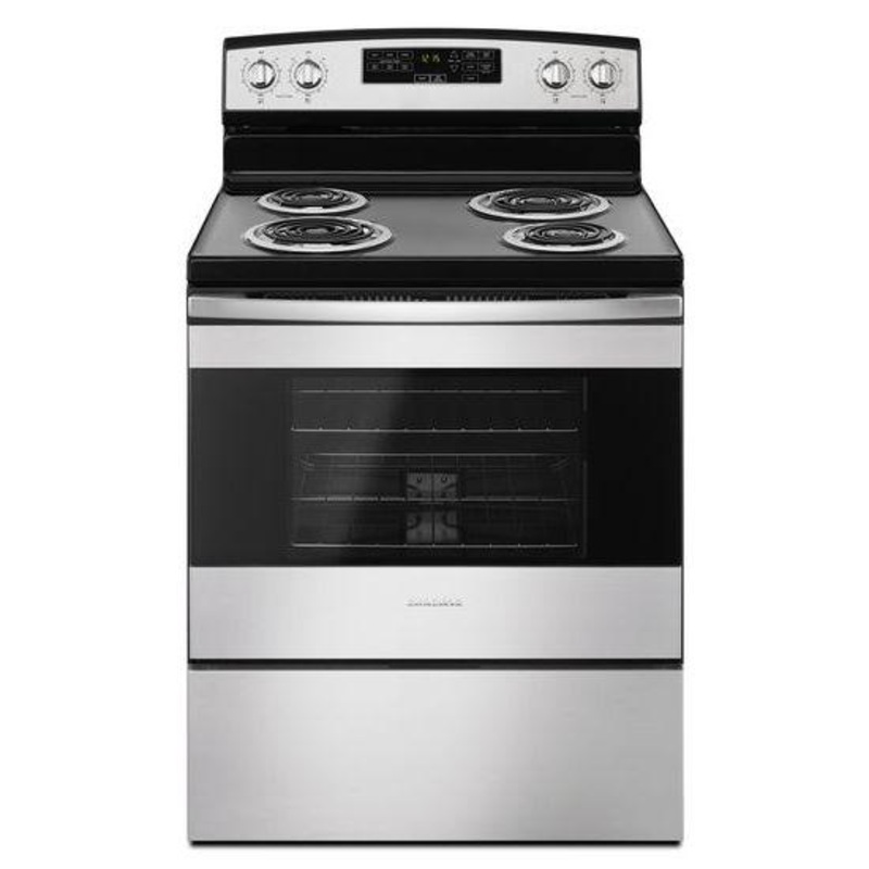 Amana 30-inch Electric Range with Self-Clean Option – Black-on-Stainless