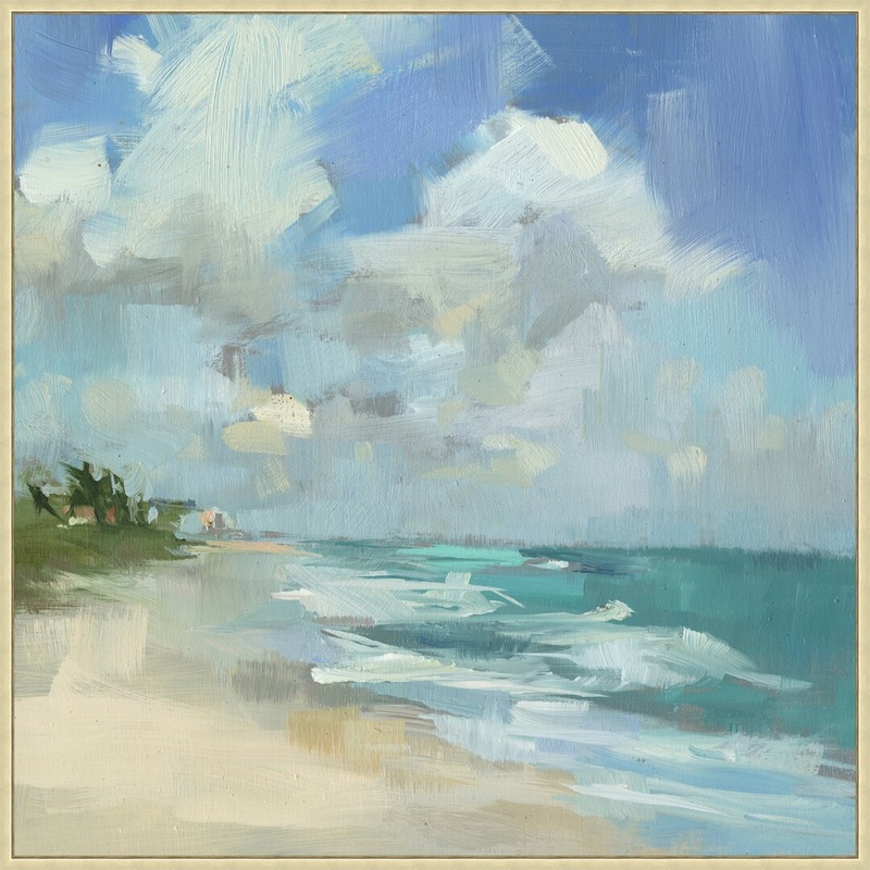 Blue Hues – Floater Frame Painting Print on Canvas Wendover Art Group