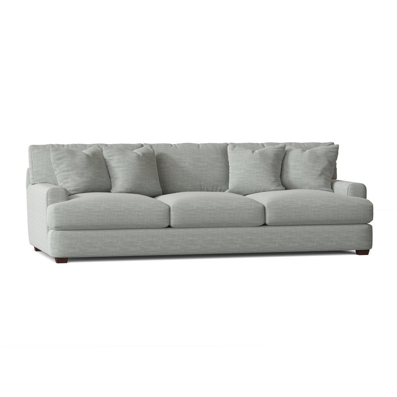 Emilio 90″ Recessed Arm Sofa with Reversible Cushions Wayfair Custom Upholstery Fabric: Conversation Capri Basketweave