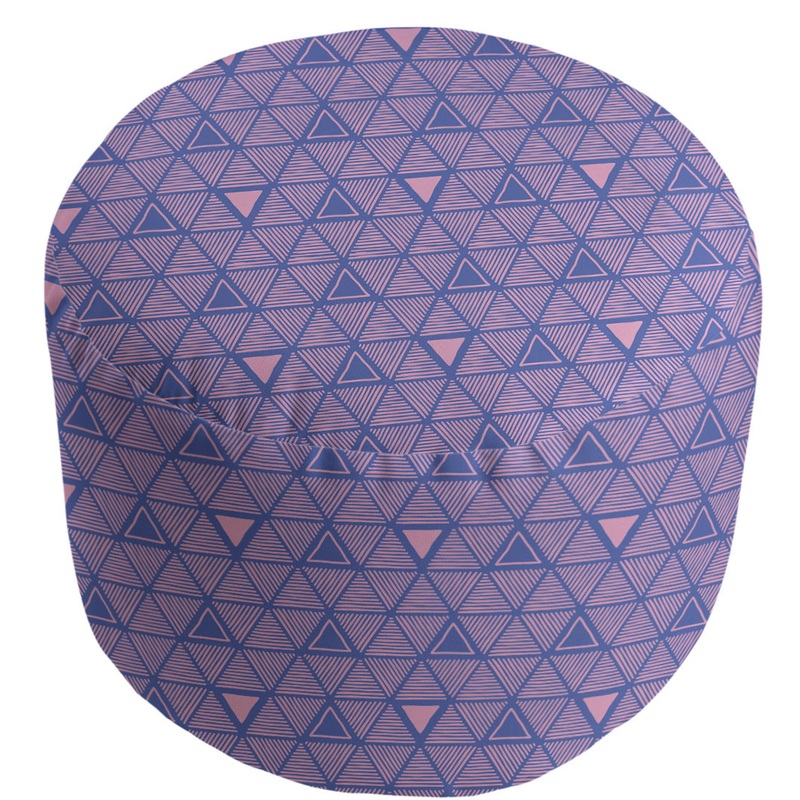 Full Color Hand Drawn Triangles Pouf East Urban Home Upholstery Color: Blue/Pink