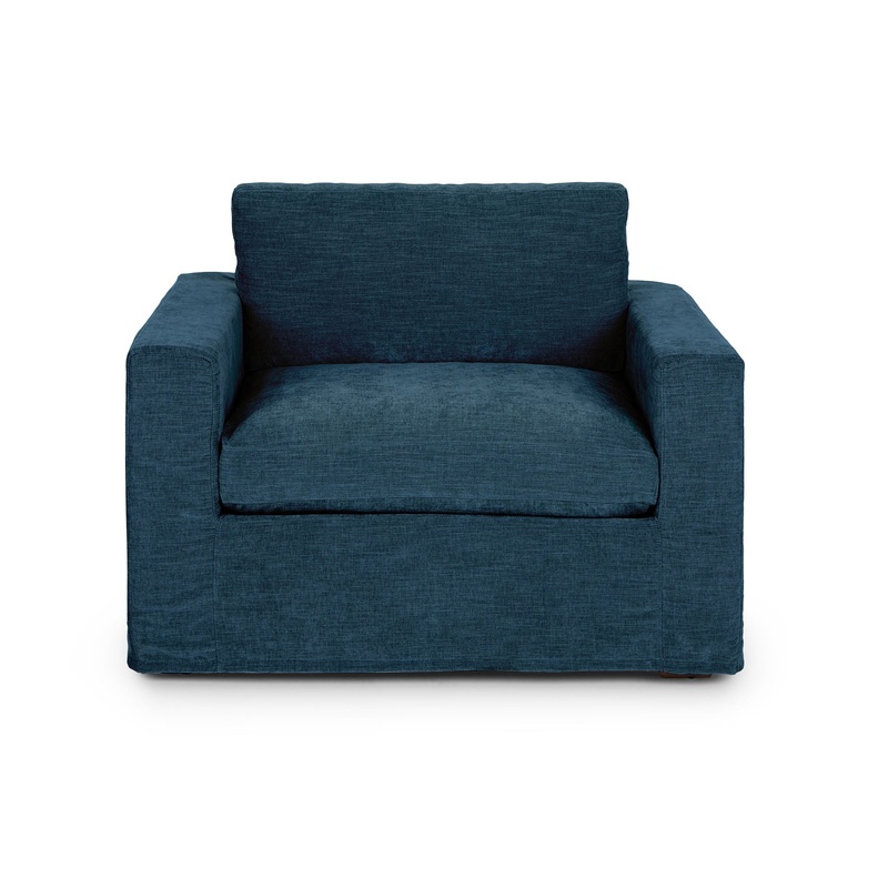 Alzey Dash Blue Slipcover Lounge Chair