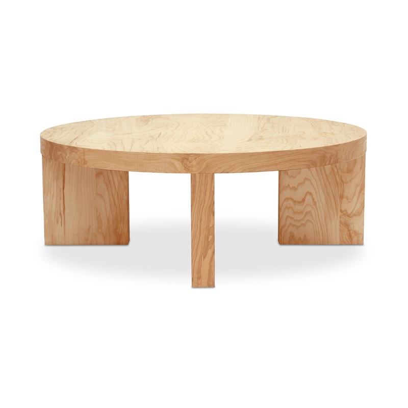 Eccentric Burl Wood Round Coffee Table