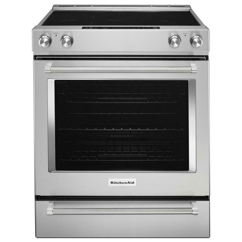 Kitchenaid KSEB900ESS 30-Inch 5-Element Electric Convection Slide-In Range with Baking Drawer