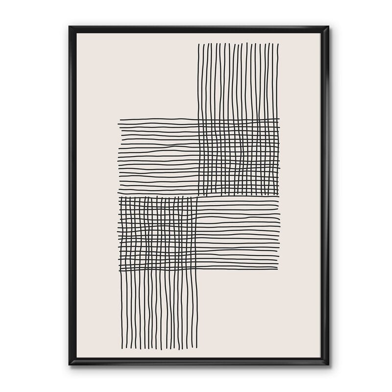 Minimal Geometric Compostions Of Elementary Forms XIX With Frame 30″x40″