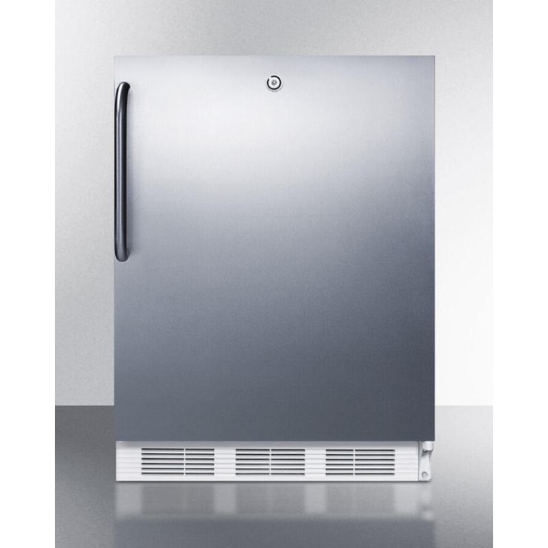 Summit FF6LCSSADA Ada Compliant All-Refrigerator For Built-In General Purpose Use, Auto Defrost W/Lock And Fully Wrapped Stainless Steel Exterior