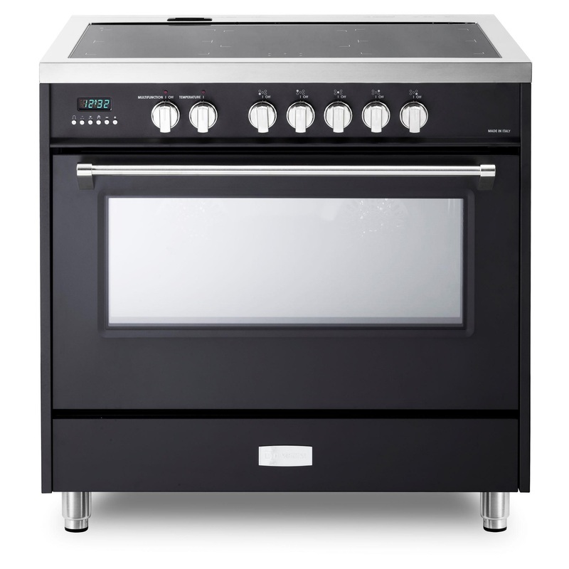 Designer 36″ Induction Single Oven Range – Matte Black