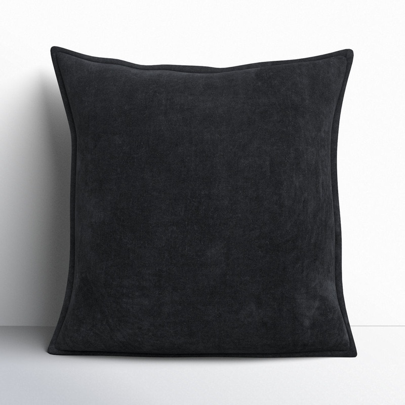 Edgar Square 100% Cotton Pillow RE/FINE Color: Black Size: 20” x 20”
