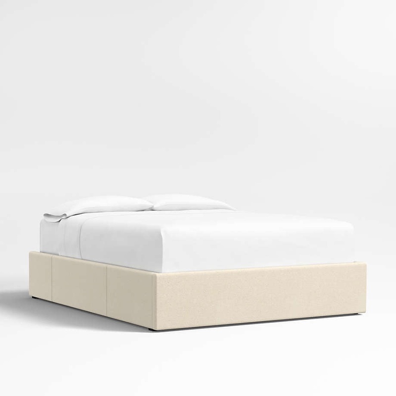 Ivory Upholstered Queen Storage Bed Base
