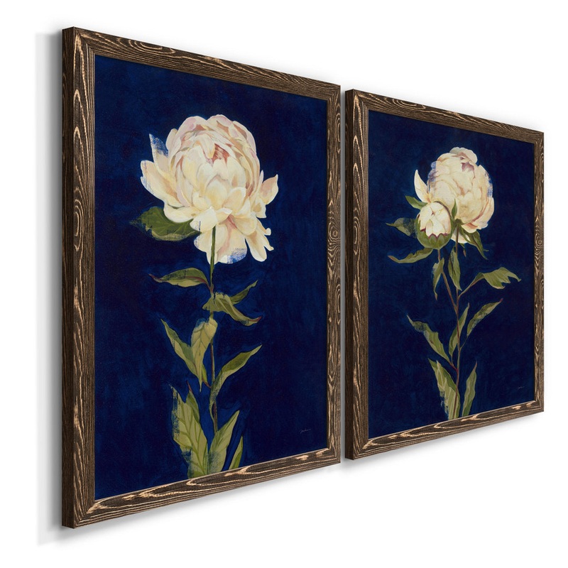 PRETTY AS A PEONY I – 2 Piece Picture Frame Print Set on Canvas Lark Manor Frame Color: Walnut Framed Size: 44″ H x 31″ W x 1″ D