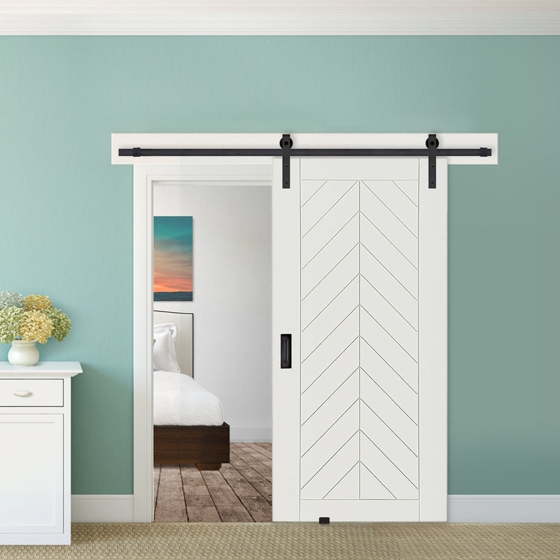 Primed Chevron Barn Door without Installation Hardware Kit Barndoorz Size: 36″ x 96″