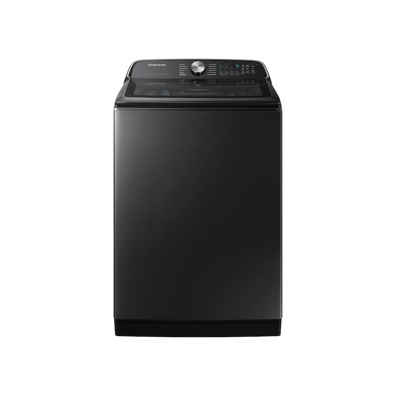 Samsung WA55CG7100AV 5.5 Cu. Ft. Extra-Large Capacity Smart Top Load Washer With Super Speed Wash In Brushed Black