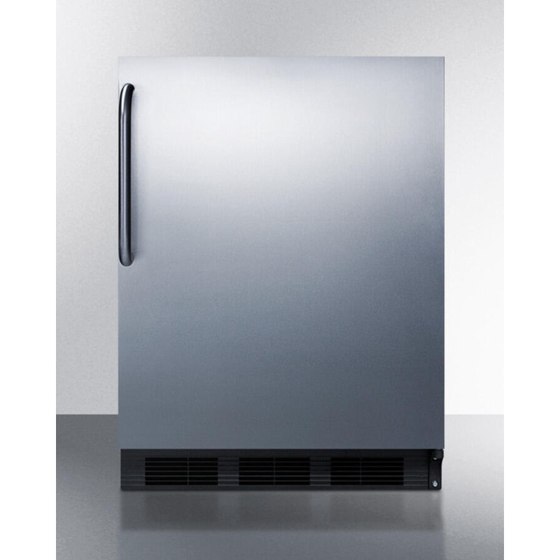 Summit CT663BSSTBADA Ada Compliant Freestanding Refrigerator-Freezer For Residential Use, Cycle Defrost With Deluxe Interior, Ss Wrapped Door, Towel Bar Handle, And Black Cabinet