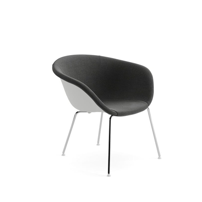 Duna 02 Four Leg Lounge Chair With Front Upholstery