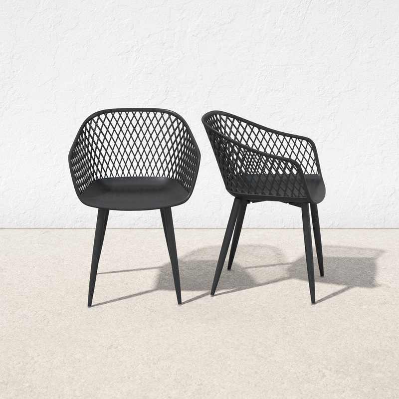 Newark Patio Dining Armchair (Set of 2) AllModern Color: Black