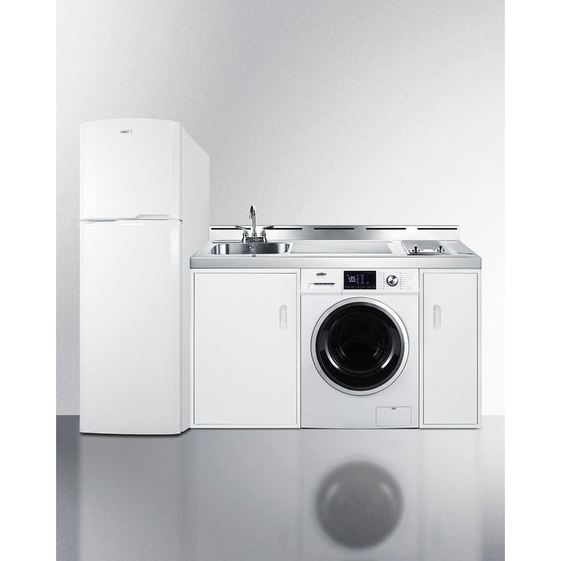 Summit ACKSPWD821G 83″ Wide All-In-One Kitchenette With Washer/Dryer Combo