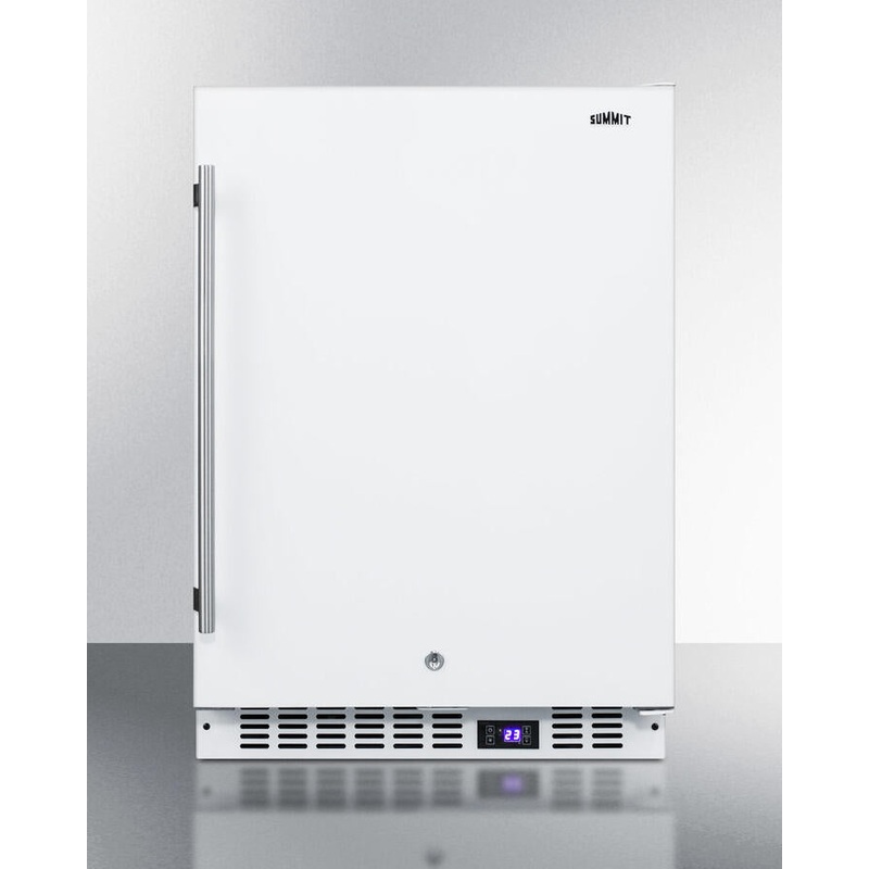 Summit SCFF52W Frost-Free Built-In Undercounter All-Freezer For Residential Or Commercial Use, With Digital Thermostat, Lock, And White Exterior Finish