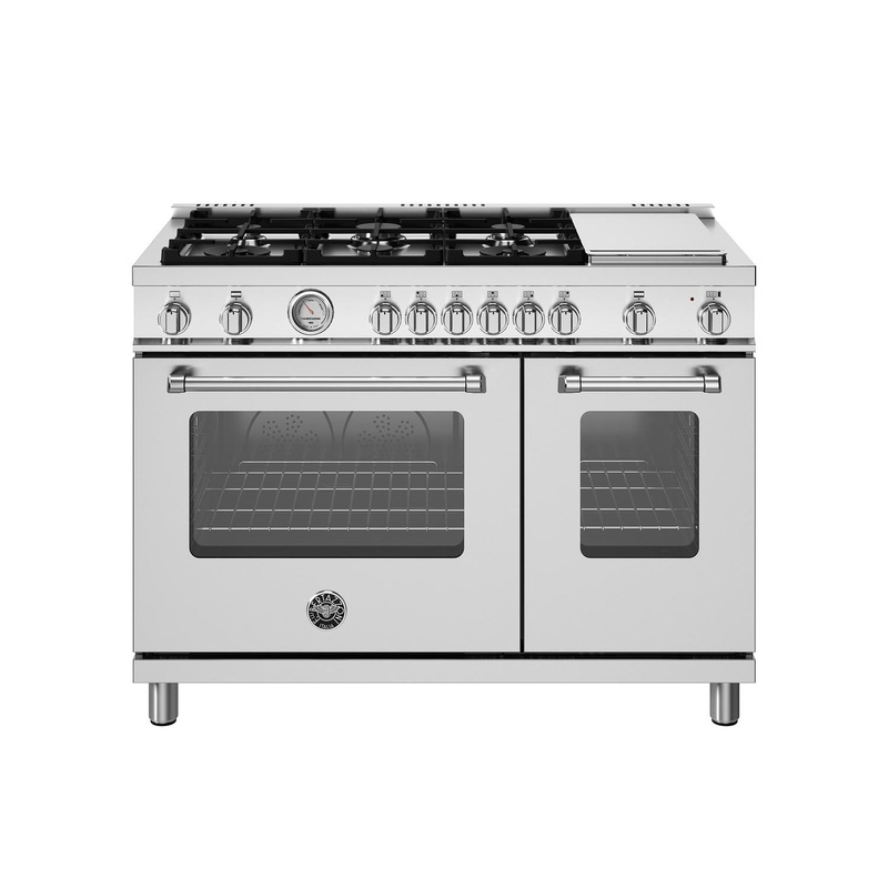 Bertazzoni MAS486GGASXV 48 Inch All Gas Range, 6 Burner And Griddle Stainless Steel