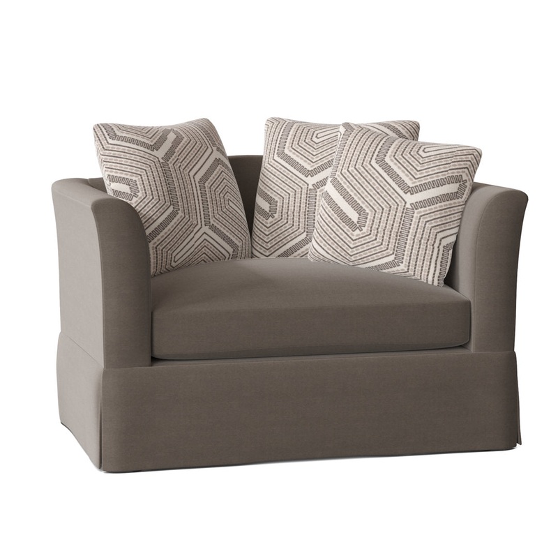 Charlene 50″ Wide Armchair Highland Dunes Body Fabric: Macarena Slate, Throw Pillow Fabric: Zeng Cobblestone