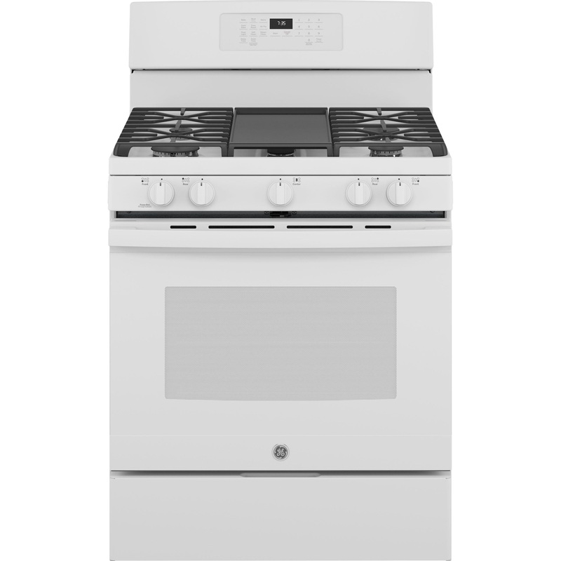 JGB735DPWW GE 30″ Free-Standing Gas Convection Range with No Preheat Air Fry