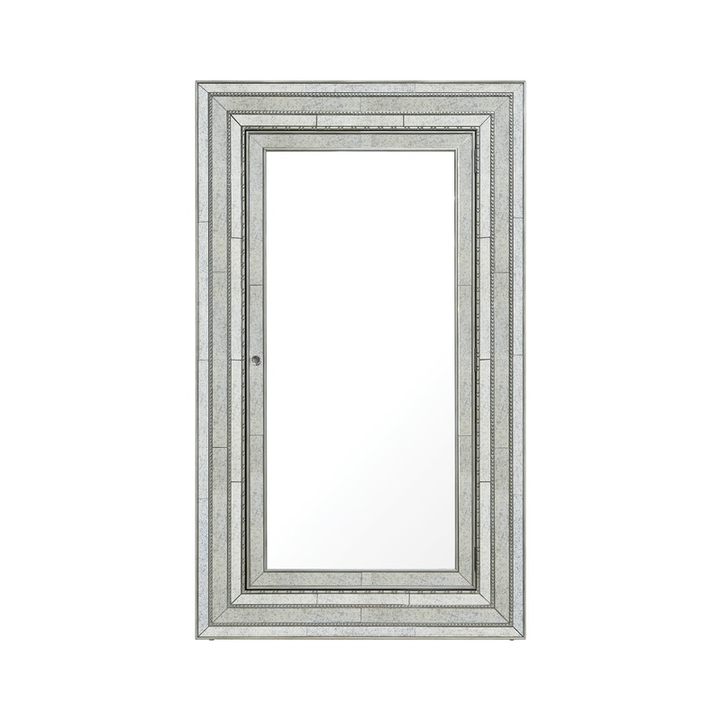 Melange Glamour Floor/Wall Mirror with Jewelry Armoire Storage