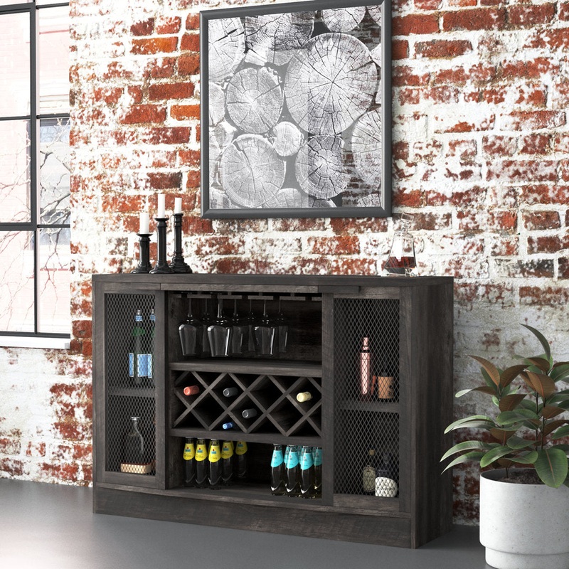 Morgan Bar Cabinet Steelside Color: Charcoal