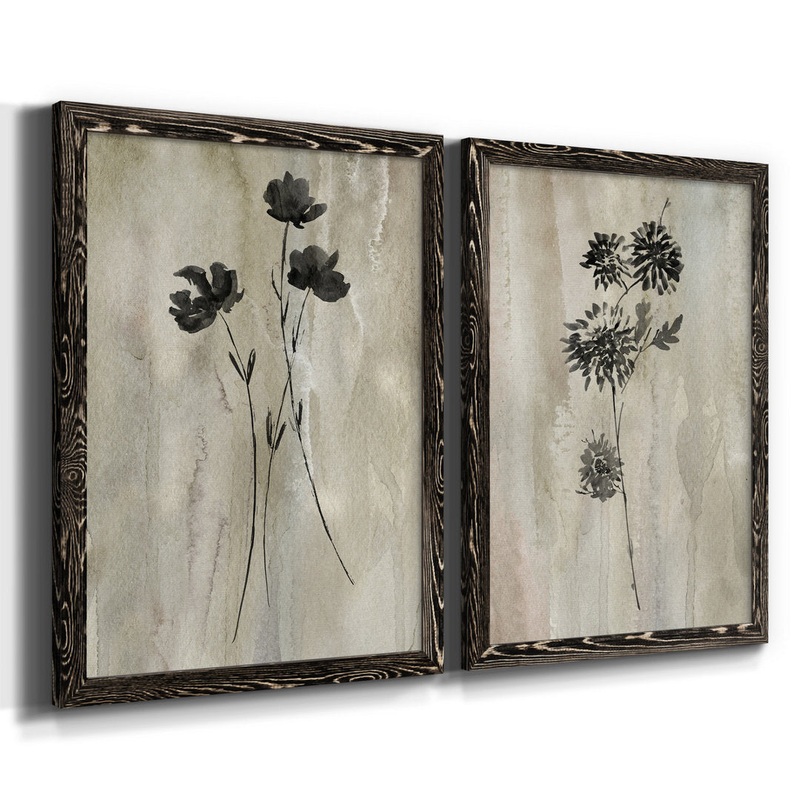 Sumi-E Silhouette III – 2 Piece Painting Print Set Three Posts Mat Color: No Mat Size: 44″ H x 31″ W x 1″ D Format: 31.5″ H x 47″ W x 1.5″ D