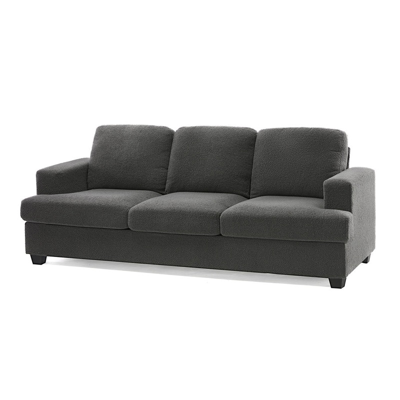 Belosic 89″ Upholstered Deep Seat 3 Seater Sofa Wade Logan Fabric: Gray Boucle