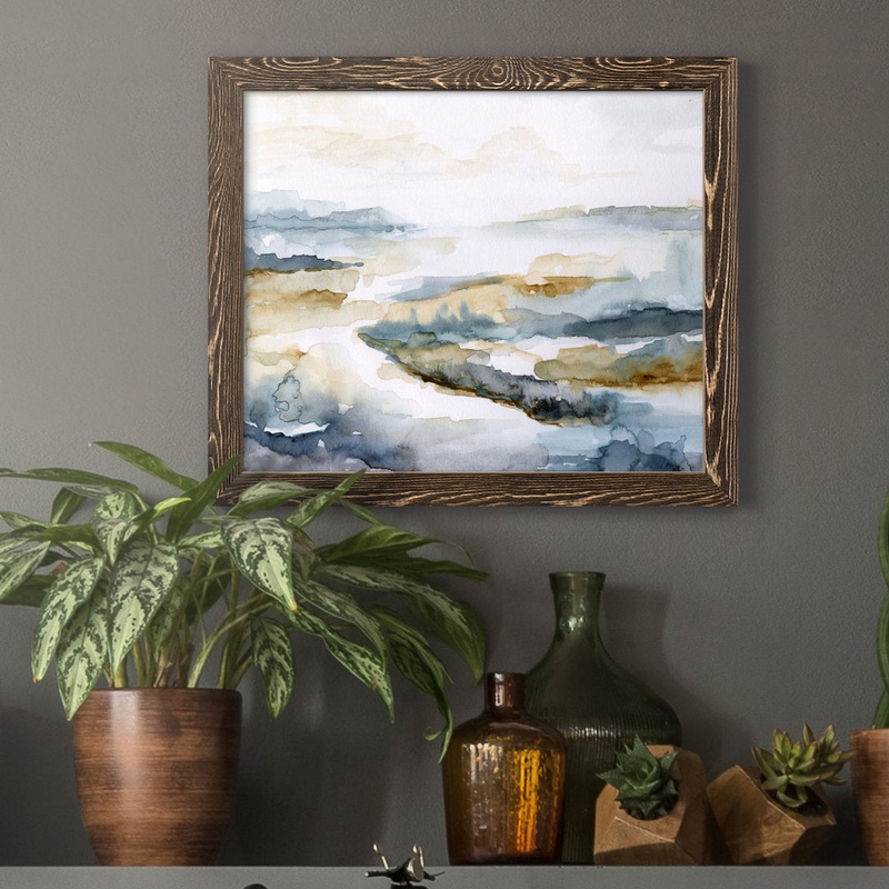 Estuary I – Painting Print on Canvas Highland Dunes Frame Color: Walnut Size: 20″ H x 17″ W x 1.5″ D