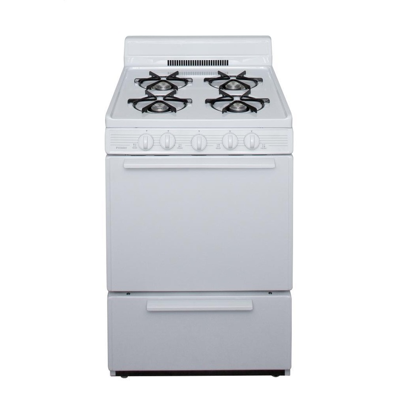 Premier BCK100OP 24 in. Freestanding Battery-Generated Spark Ignition Gas Range in White