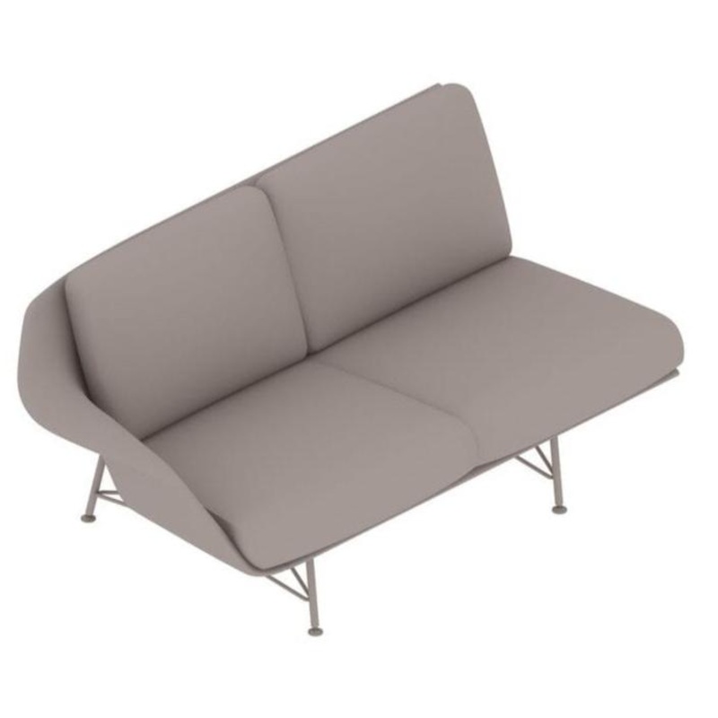Striad Two Seater Low-Back Sofa With One Side Arm
