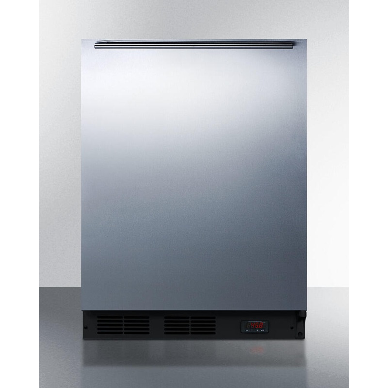 Summit FF63BDTPUBSSHHADA Freestanding Ada Compliant Craft Beer Pub Cellar With Black Cabinet, Stainless Steel Door, Horizontal Handle, Digital Thermostat, And Deluxe Interior