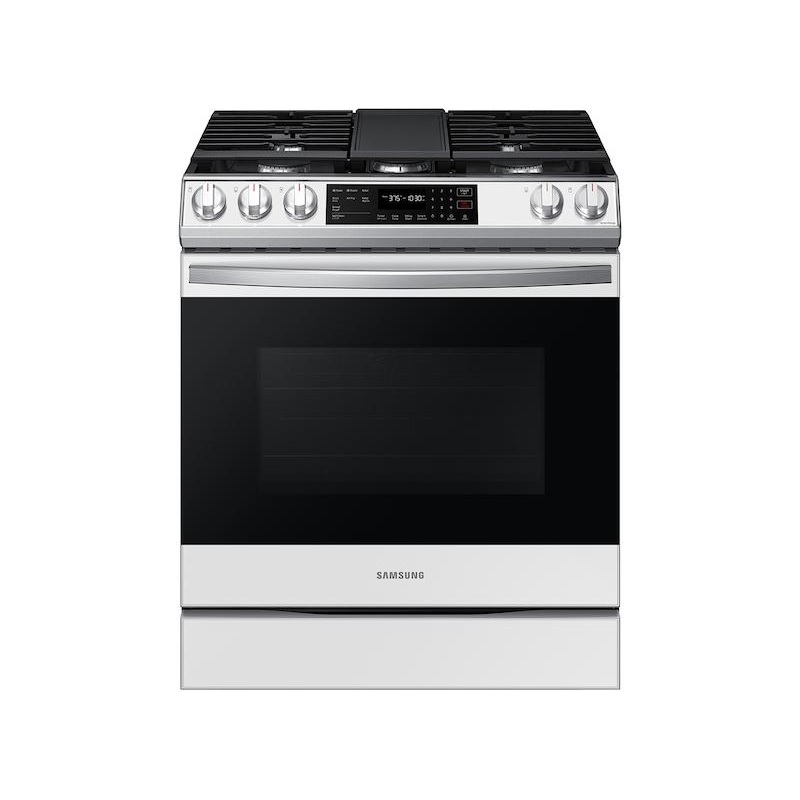Bespoke 6.0 cu. ft. Smart Slide-in Gas Range with Air Fry & Convection in White Glass
