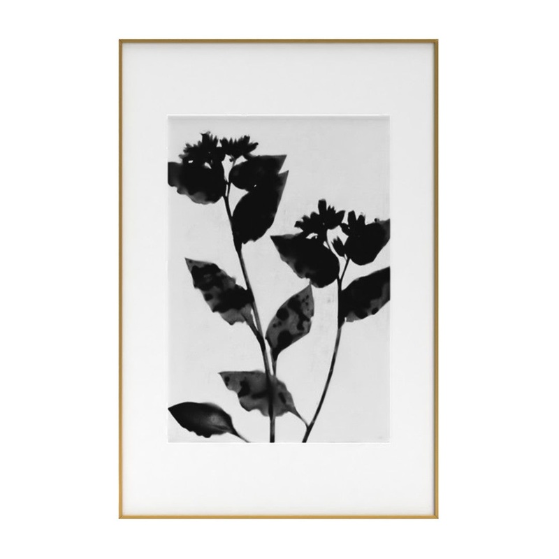 Black and White Moody Floral Framed Art Print with frame-24″x36″