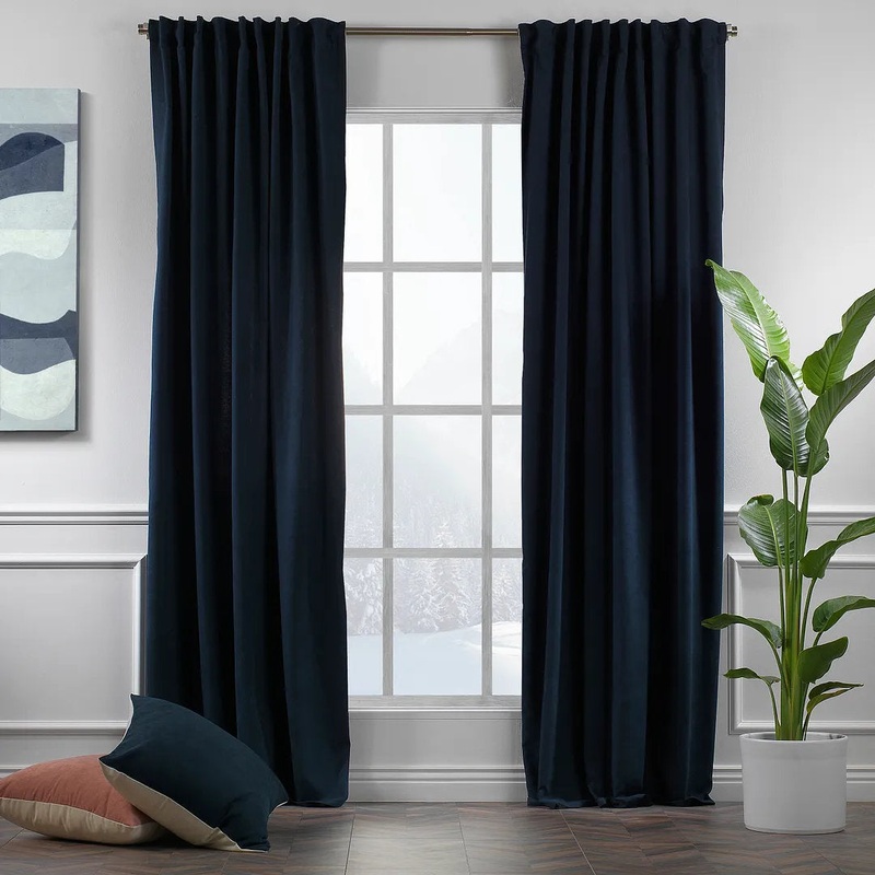 Extra wide x Extra Long Custom Made DecorativeSinglePanel Lilijan Home & Curtain Curtain Color: Royal Blue Size per Panel: 100″ W x 72″ L