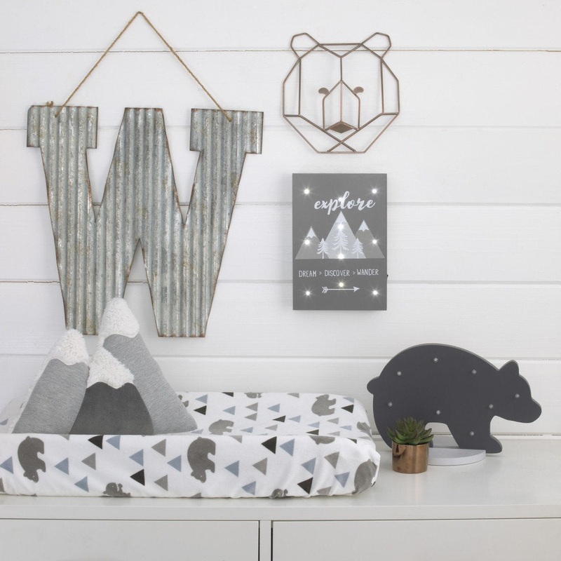 Little Love by NoJo Charcoal Spain Mountains “Explore, Dream, Discover, Wander” Lighted Wall Dcor Zoomie Kids