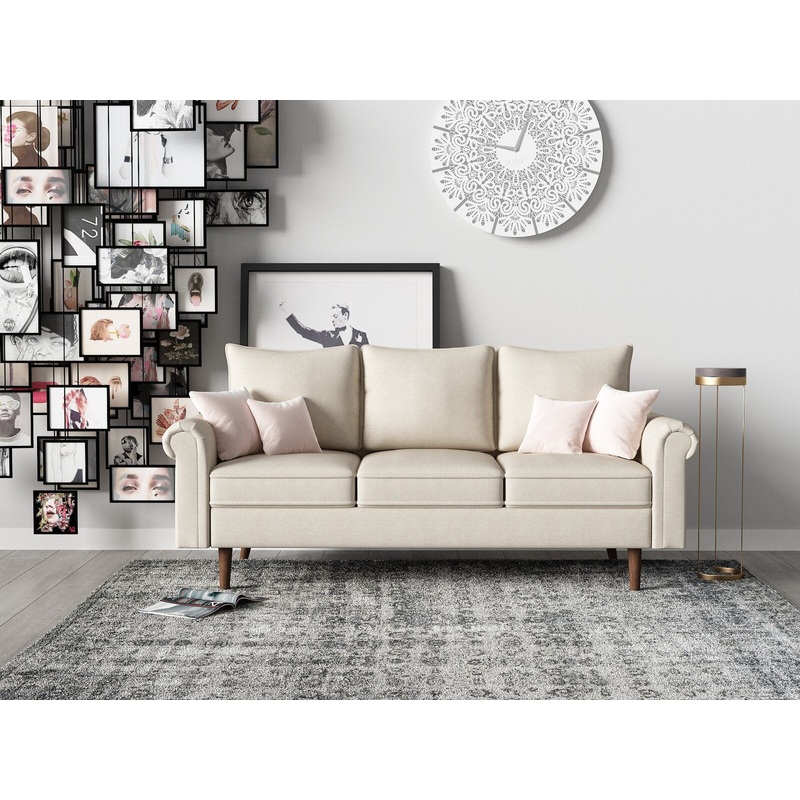 Omar 74.4Rolled Arms Sofa