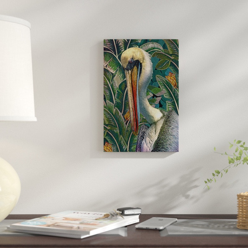 Primal Pelicana by Steve Hunziker – Gallery-Wrapped Canvas Gicle Print East Urban Home Mat Color: No Mat Size: 40″ H x 26″ W x 0.75″ D Format: Wrapped Canvas
