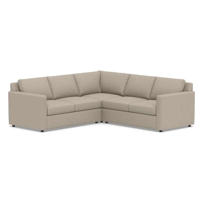Sanford Square Arm Upholstered 3 Piece L Sectional