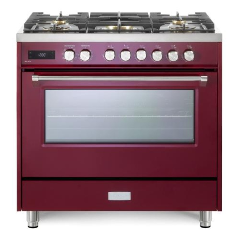 Verona VUFSGE365BU Verona Ultima 36″ Dual Fuel Range – Burgundy