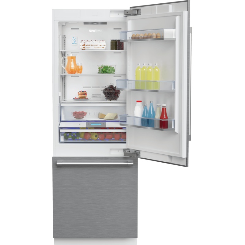 Beko BBBF3019IMWESS 30″ Stainless Steel Freezer Bottom Built-In Refrigerator with Auto Ice Maker, WaterDispenser