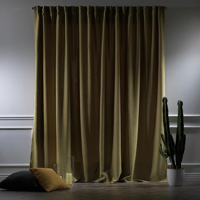 Extra wide x Extra Long Custom Made DecorativeSinglePanel Lilijan Home & Curtain Curtain Color: Olive Green Size per Panel: 100″ W x 108″ L