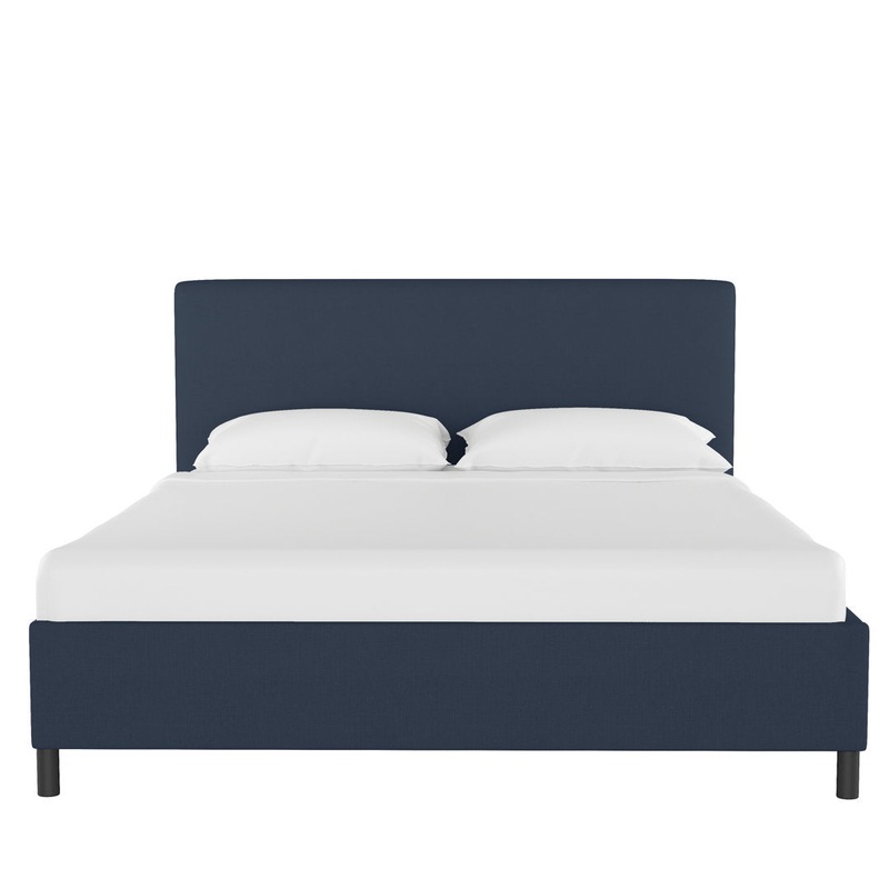 Pyburn Upholstered Low Profile Platform Bed Mercury Row Color: Linen Navy Size: California King