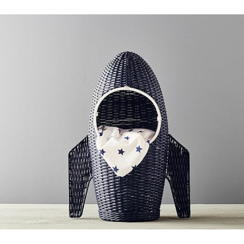 Rocket Shaped Wicker Storage
