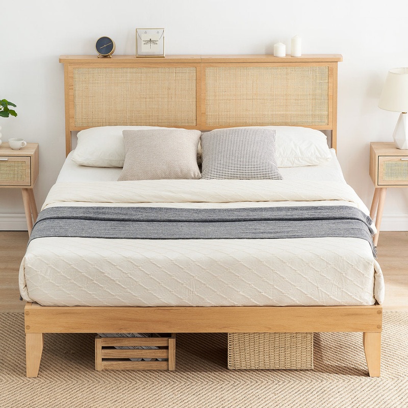 Stavern Mid Century Natural Platform Bed Bay Isle Home Size: Queen