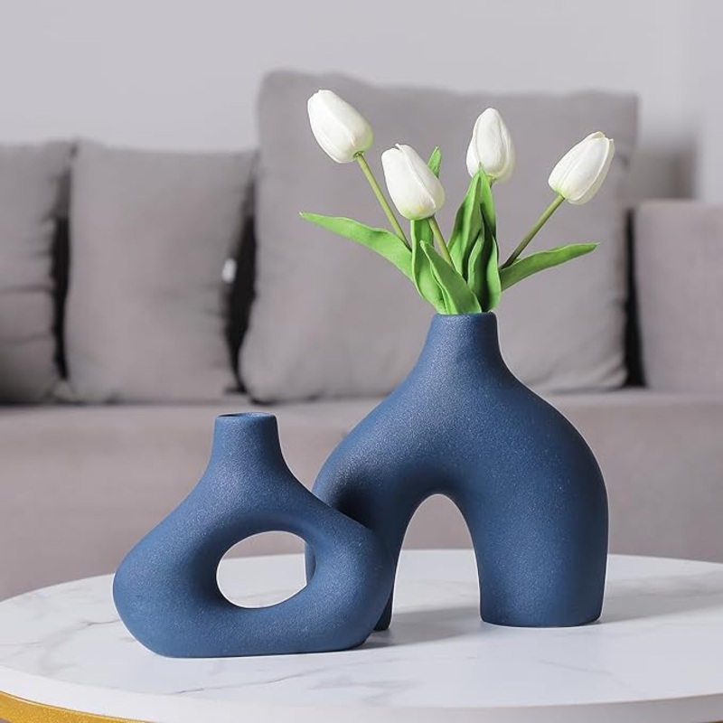 Cemabt Blue Ceramic Vase Large