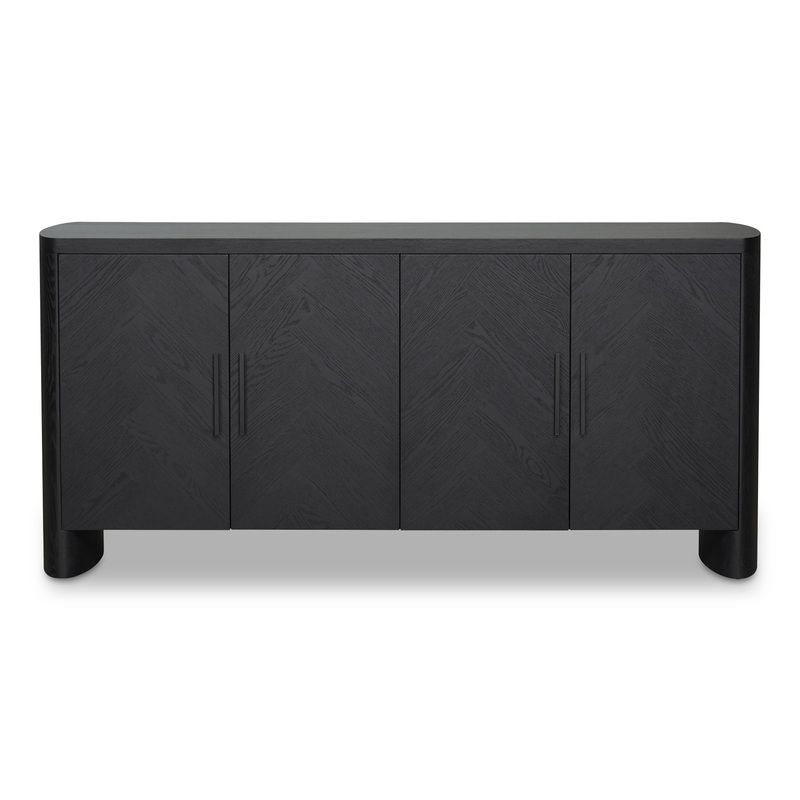 Modern Herringbone Sideboard with Rustic Charm