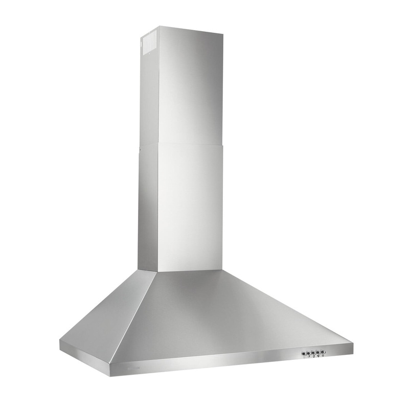 Broan BW5030SSL Broan 30-Inch Convertible European Style Wall-Mounted Chimney Range Hood, 390 Max Blower Cfm, Stainless Steel Led Light