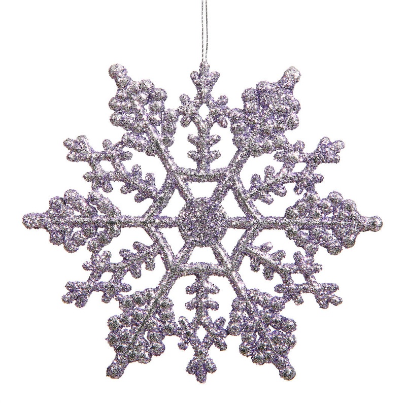 Glitter Snowflake Ornament Mercury Row Color: Lavender