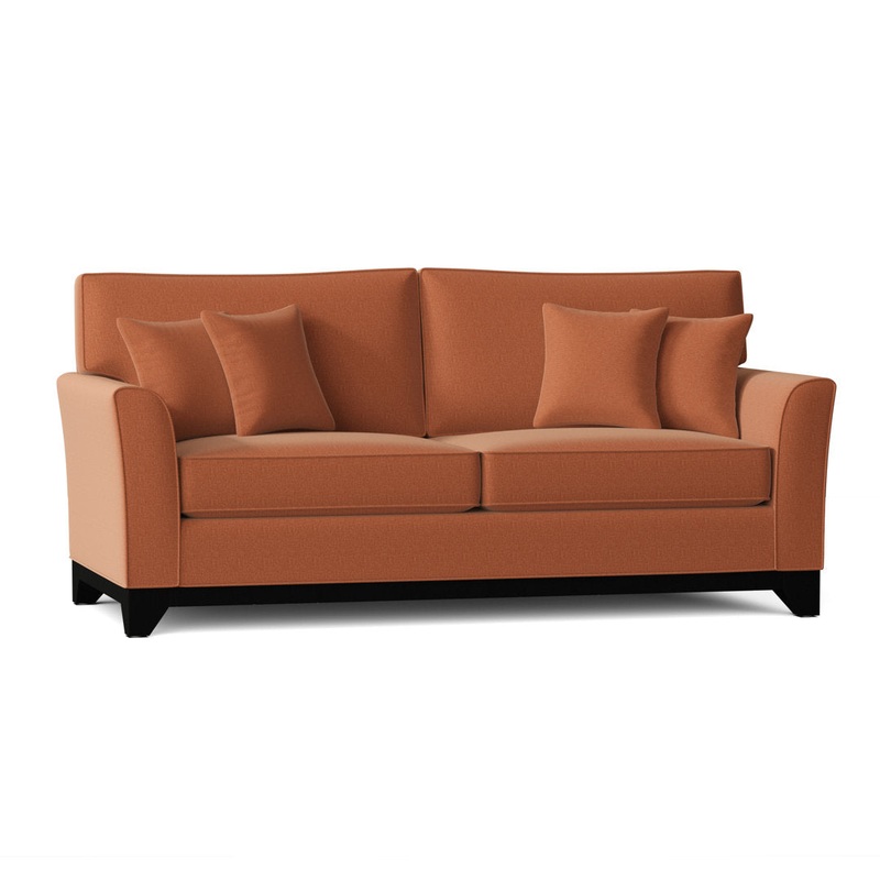 Lexi Flared Arm Sofa Poshbin Leg Color: Black Size: 60 Inches Body Fabric: Key Terracotta