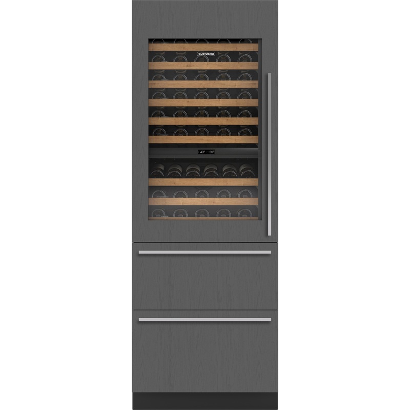 Sub-Zero DET3050WRAL 30″ Designer Wine Storage With Refrigerator Drawers – Panel Ready